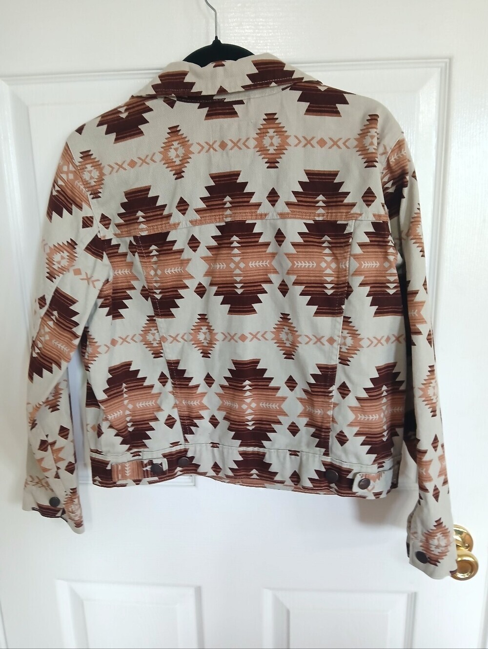 Wrangler Women's Aztec Print Jacket in Cream & Brown Southwestern Country  Boho - Picture 7 of 9